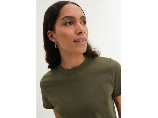 B.P.C t-shirt damski khaki bawełniany ^36/38