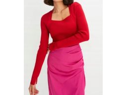 B.P.C sweter prążkowany czerwony ^36/38