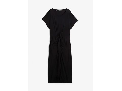 B.P.C sukienka midi z marszczeniem czarna shirtowa ^52/54