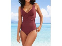 B.P.C Kostium kąpielowy modelujący bordowy z marszczeniem ^50