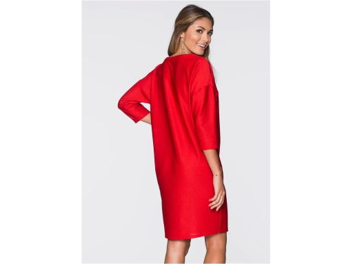 B.P.C czerwona sukienka prażkowana r.36/38