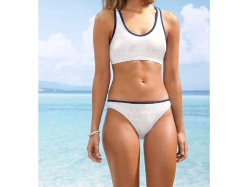 B.P.C bikini we wzorki biustonosz-top + figi 40.