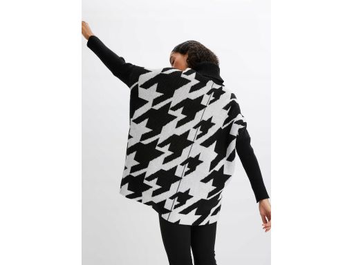 B.P.C sweter w pepitkę czarno-biały oversize 56/58.