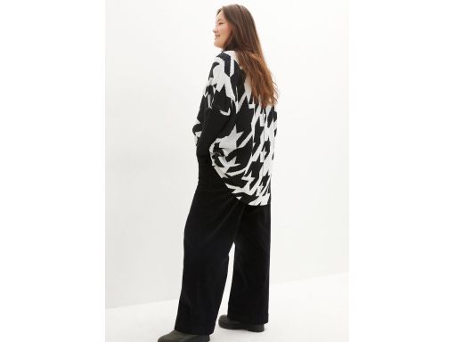 B.P.C sweter w pepitkę czarno-biały oversize 56/58.