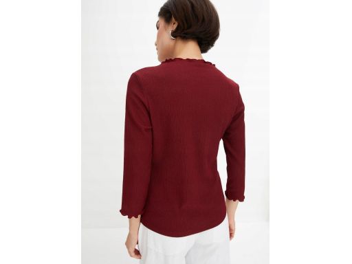 B.P.C bluzka lekko krepowaba bordowa 3/4 rękaw ^40/42