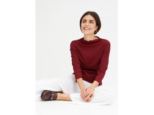 B.P.C bluzka lekko krepowaba bordowa 3/4 rękaw ^40/42
