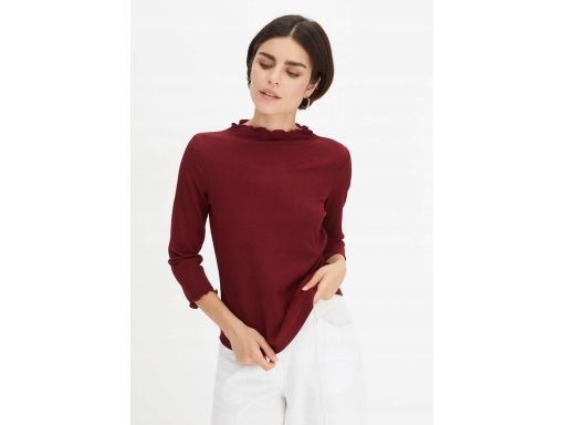 B.P.C bluzka lekko krepowaba bordowa 3/4 rękaw ^40/42