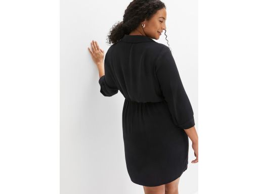 B.P.C czarna sukienka z efektem założenia kopertowego r.50