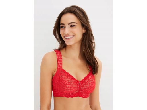 B.P.C biustonosz odciążający bez fiszbin czerwony 85C.