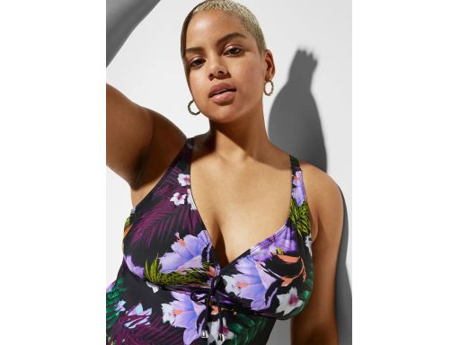 B.P.C tankini w kwiaty i czarne figi ^50