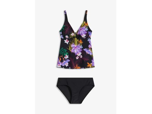B.P.C tankini w kwiaty i czarne figi ^50