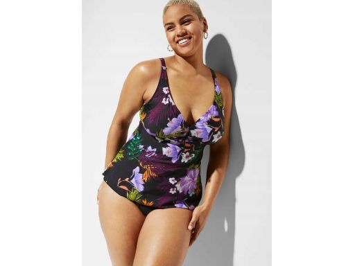 B.P.C tankini w kwiaty i czarne figi ^50