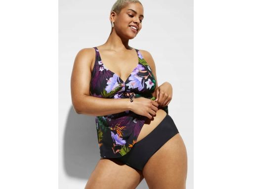 B.P.C tankini w kwiaty i czarne figi ^50