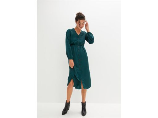 B.P.C sukienka midi satynowa zielona r.46
