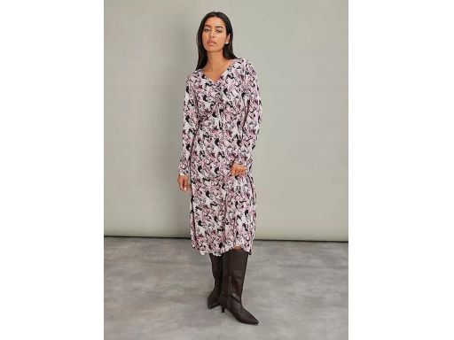 B.P.C sukienka midi z wiskozy we wzory roślinne 42.