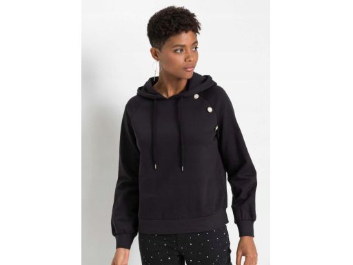 B.P.C bluza z kapturem czarna z guzikami 32/34.