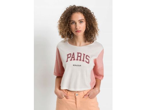 B.P.C krótki t-shirt z nadrukiem 40/42.