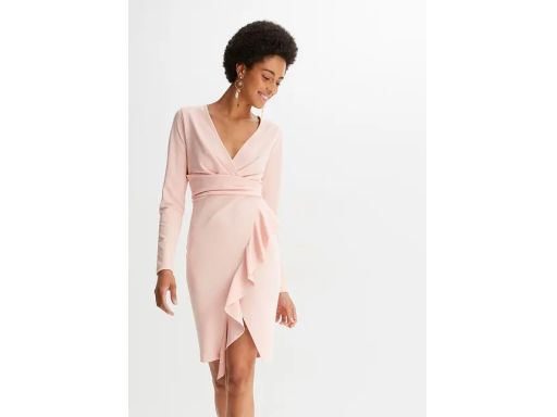 B.P.C sukienka z falbanami pastelowa morela r.44/46