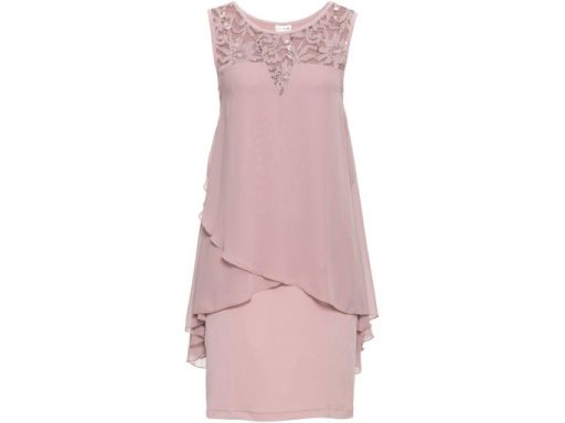 B.P.C sukienka dżersejowa ołówkowa z szyfonową wierzchnią warstwą ^40/