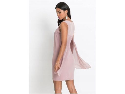 B.P.C sukienka dżersejowa ołówkowa z szyfonową wierzchnią warstwą ^40/