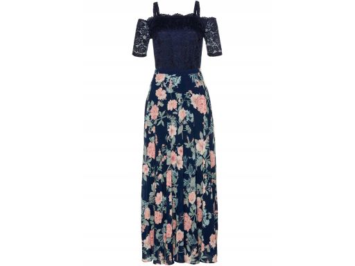 B.P.C sukienka szyfonowa z koronką odkryte ramiona r.36