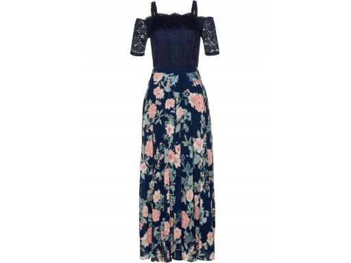 B.P.C sukienka szyfonowa z koronką odkryte ramiona r.36