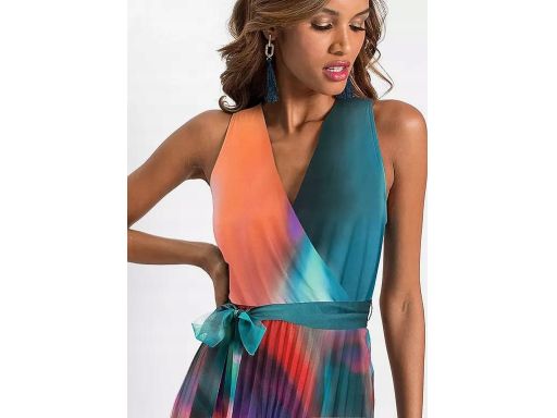 B.P.C długa sukienka plisowana midi letnia kolorowa ^40/42