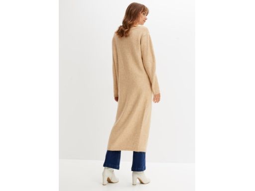 B.P.C. sweter długi z rozcięciem beżowy 52/54.