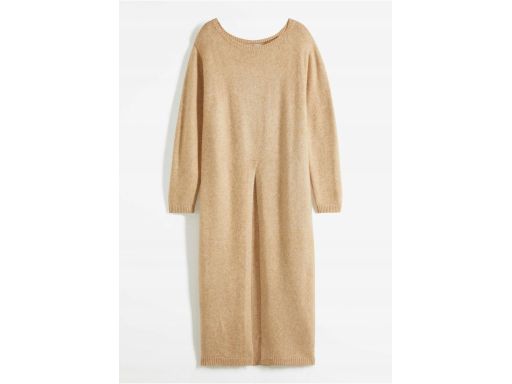 B.P.C. sweter długi z rozcięciem beżowy 52/54.