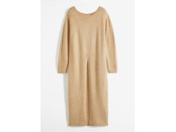 B.P.C. sweter długi z rozcięciem beżowy 52/54.