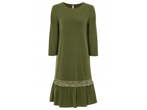 B.P.C zielona sukienka z koronką ^32/34