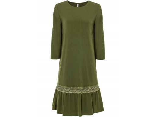 B.P.C zielona sukienka z koronką ^32/34