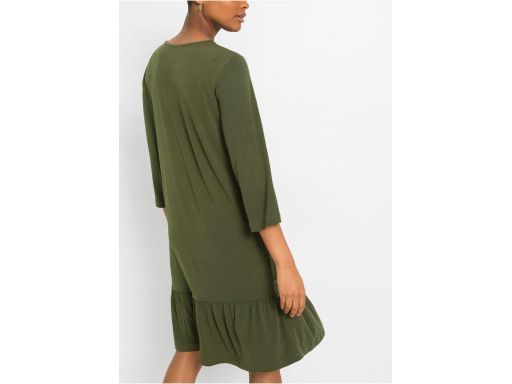 B.P.C zielona sukienka z koronką ^32/34