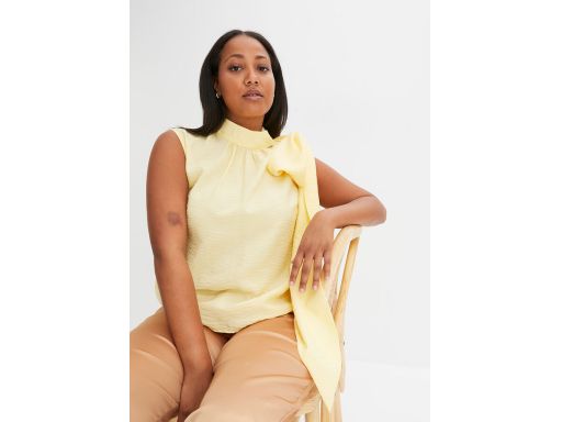 B.P.C żółta bluzka bez rękawów z kokardą ^42