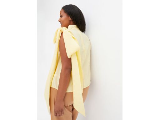 B.P.C żółta bluzka bez rękawów z kokardą ^42