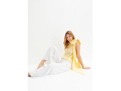 B.P.C żółta bluzka bez rękawów z kokardą ^42