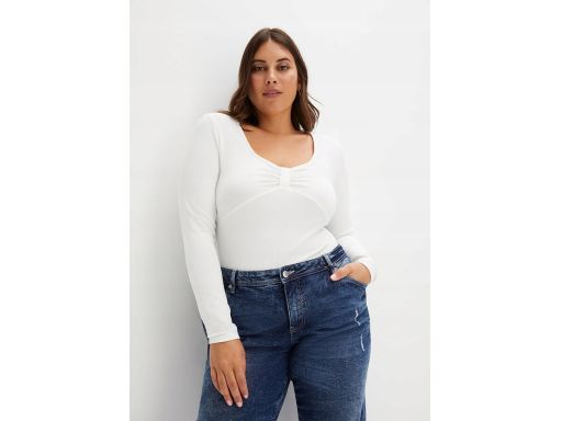 B.P.C śmietankowa bluzka z dekoltem serce r.48/50