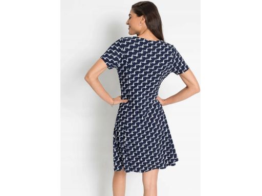 B.P.C sukienka granatowa z dżerseju wzory r.40/42