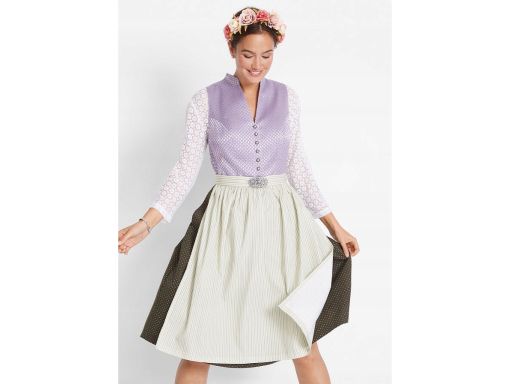 B.P.C. sukienka ludowa z fartuchem liliowa ^52