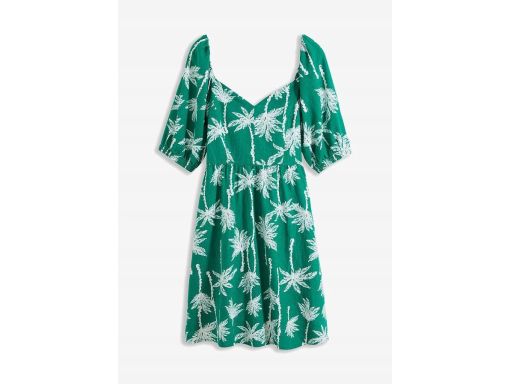 B.P.C sukienka lniana zielona z wycięciami na plecach r.46