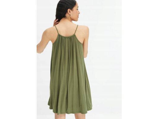 B.P.C letnia sukienka na ramiączka ciemne khaki ^32/34