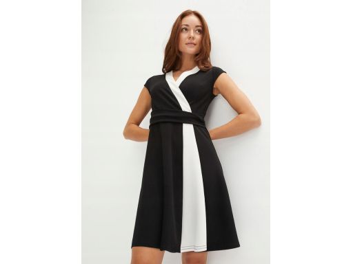 B.P.C czarna sukienka z białym akcentem ^36/38