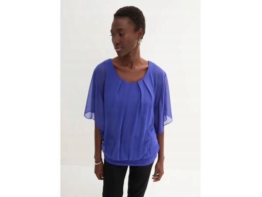 B.P.C szafirowa bluzka szyfonow z topem ^40