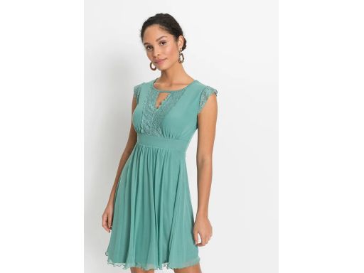 B.P.C Sukienka siateczkowa z koronką szałwiowa 36/38.