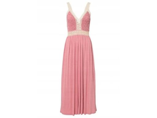 B.P.C. sukienka midi różowa z koronkowymi elementami r.42