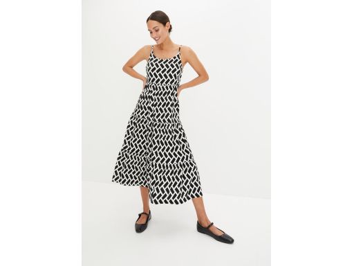 B.P.C letnia sukienka na ramiączka czarno-biała we wzory r.40/42