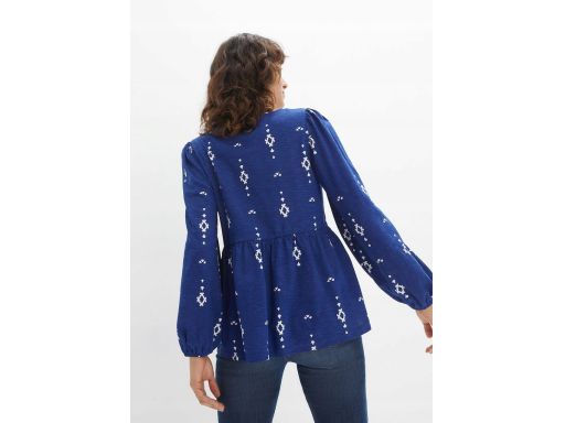 B.P.C bawełniana bluzka tunika granatowa w białe wzory ^40/42