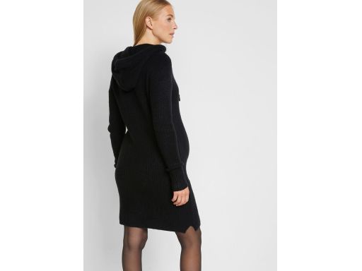 B.P.C sukienka ciążowa dzianinowa czarna z kapturem 32/34.