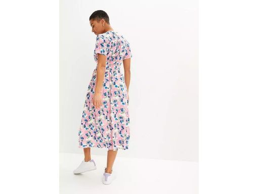 B.P.C sukienka różowa w kolorowe wzory midi 44.