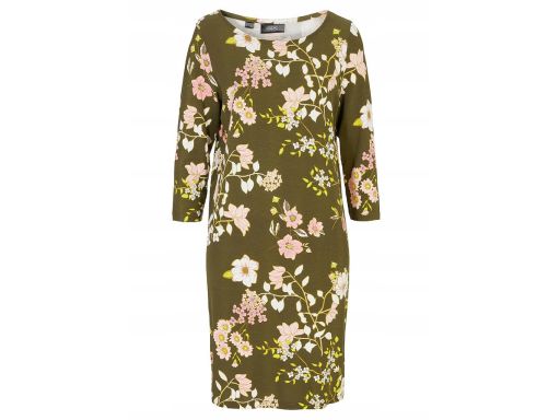 B.P.C sukienka z dżerseju zielona w kwiaty 36/38.
